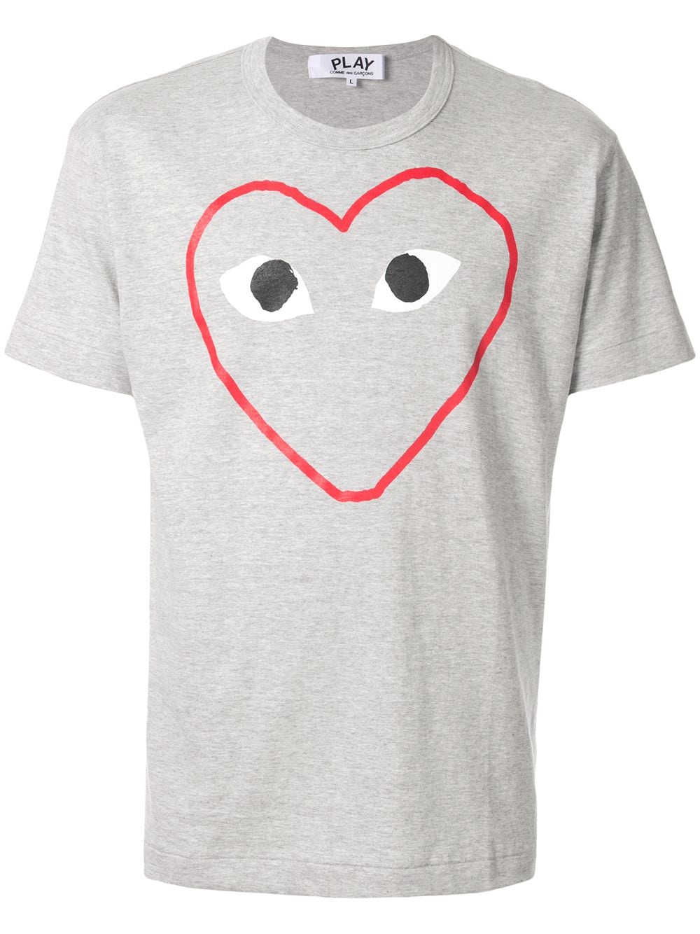 Comme Des Garçons Play Play logo T-shirt - Grey von Comme Des Garçons Play