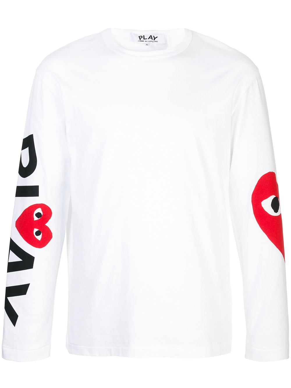 Comme Des Garçons Play almond-eye long-sleeved T-shirt - White von Comme Des Garçons Play