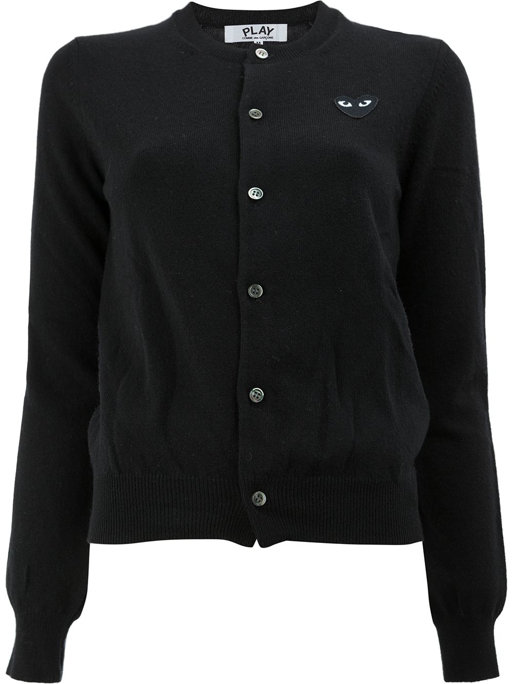 Comme Des Garçons Play logo-patch wool cardigan - Black von Comme Des Garçons Play