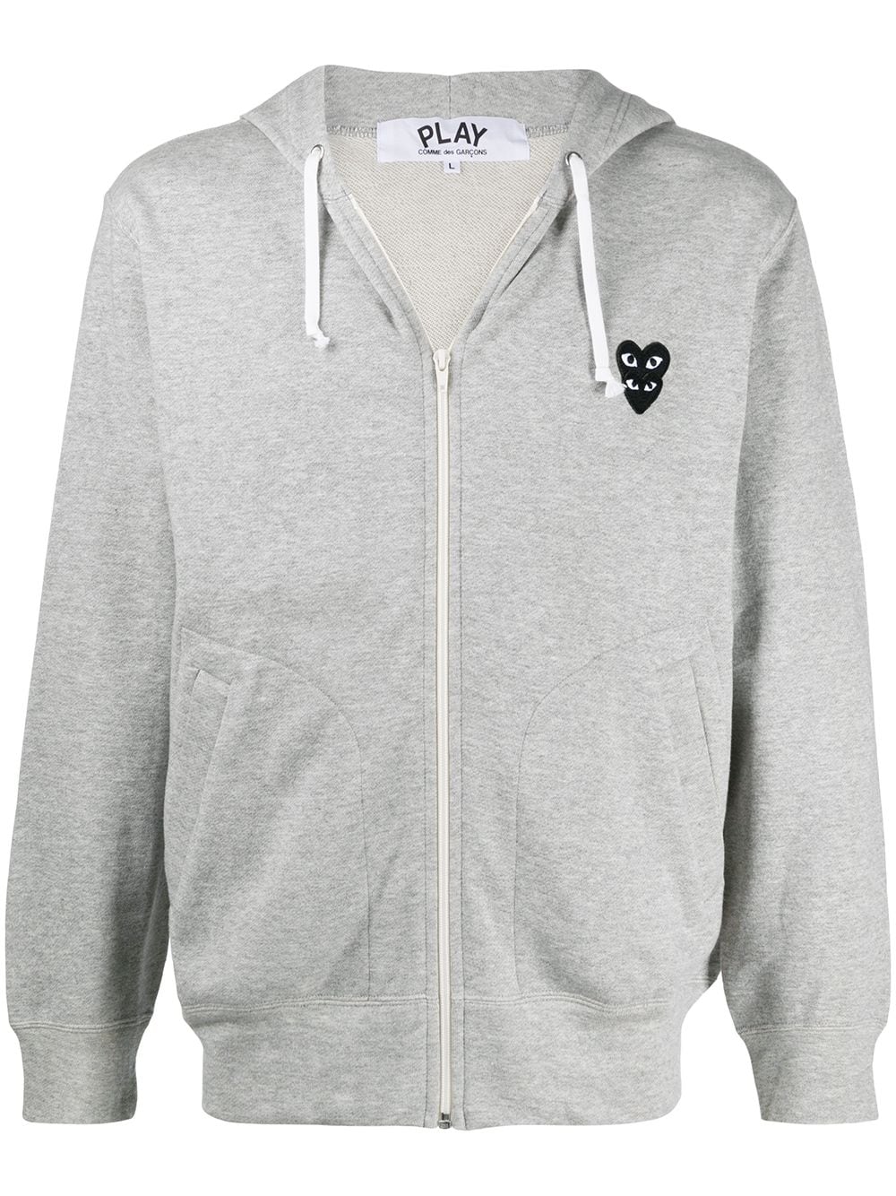 Comme Des Garçons Play chest logo hoodie - Grey von Comme Des Garçons Play