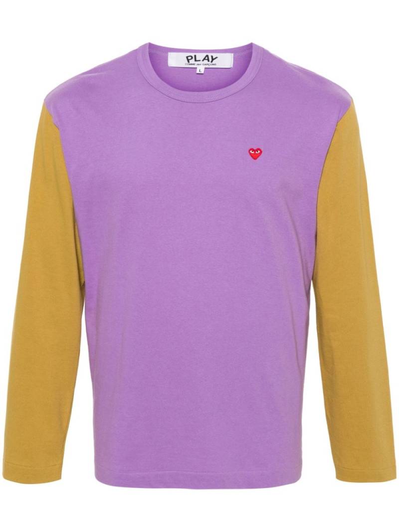 Comme Des Garçons Play colour-block cotton sweatshirt - Purple von Comme Des Garçons Play