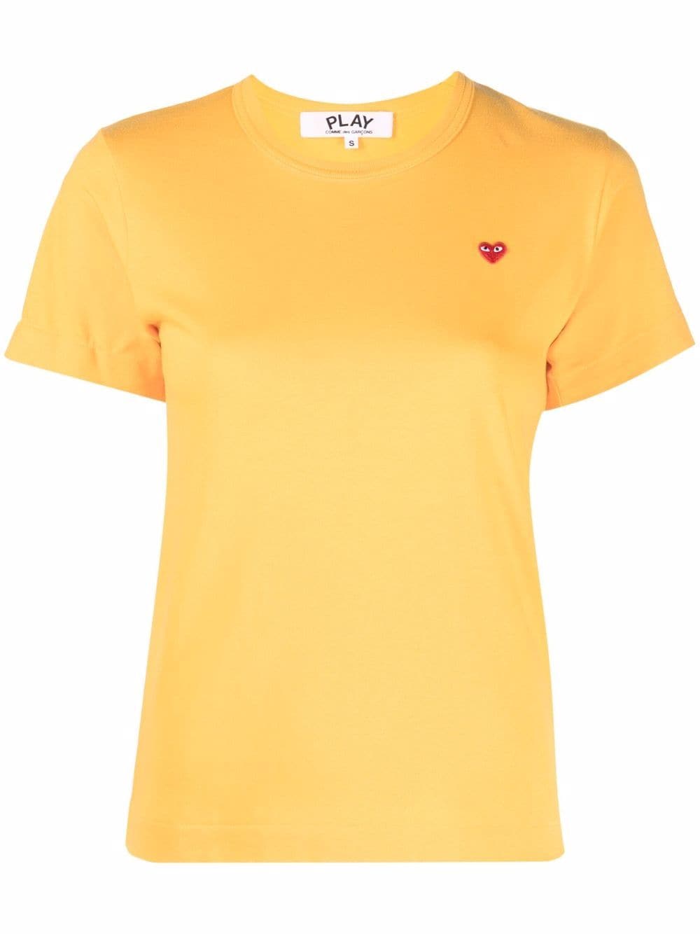 Comme Des Garçons Play cotton embroidered-logo T-shirt - Yellow von Comme Des Garçons Play