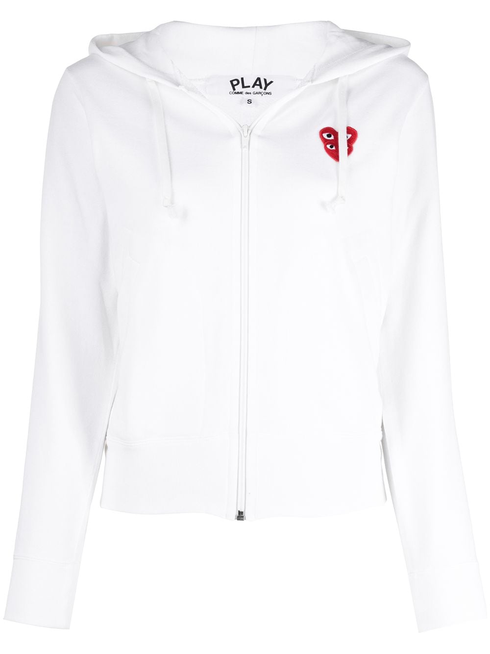 Comme Des Garçons Play cropped overlapping logo hoodie - White von Comme Des Garçons Play