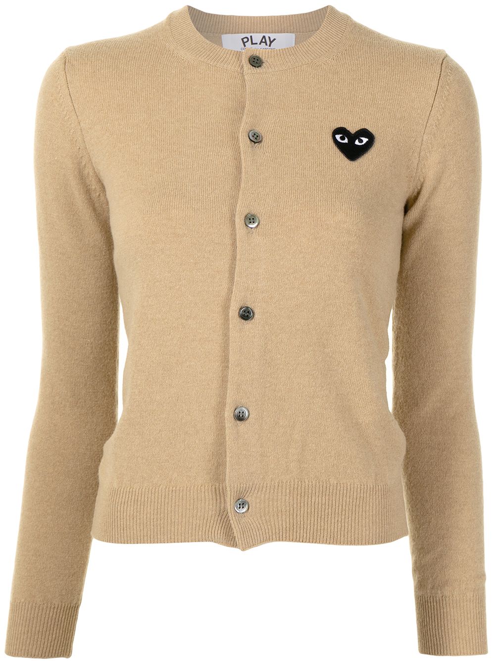 Comme Des Garçons Play embroidered-heart button-up cardigan - Brown von Comme Des Garçons Play