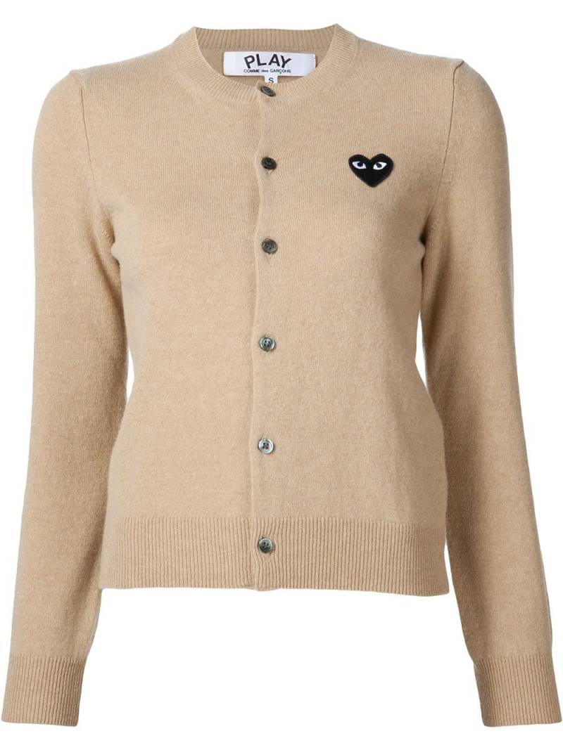 Comme Des Garçons Play embroidered heart cardigan - Neutrals von Comme Des Garçons Play