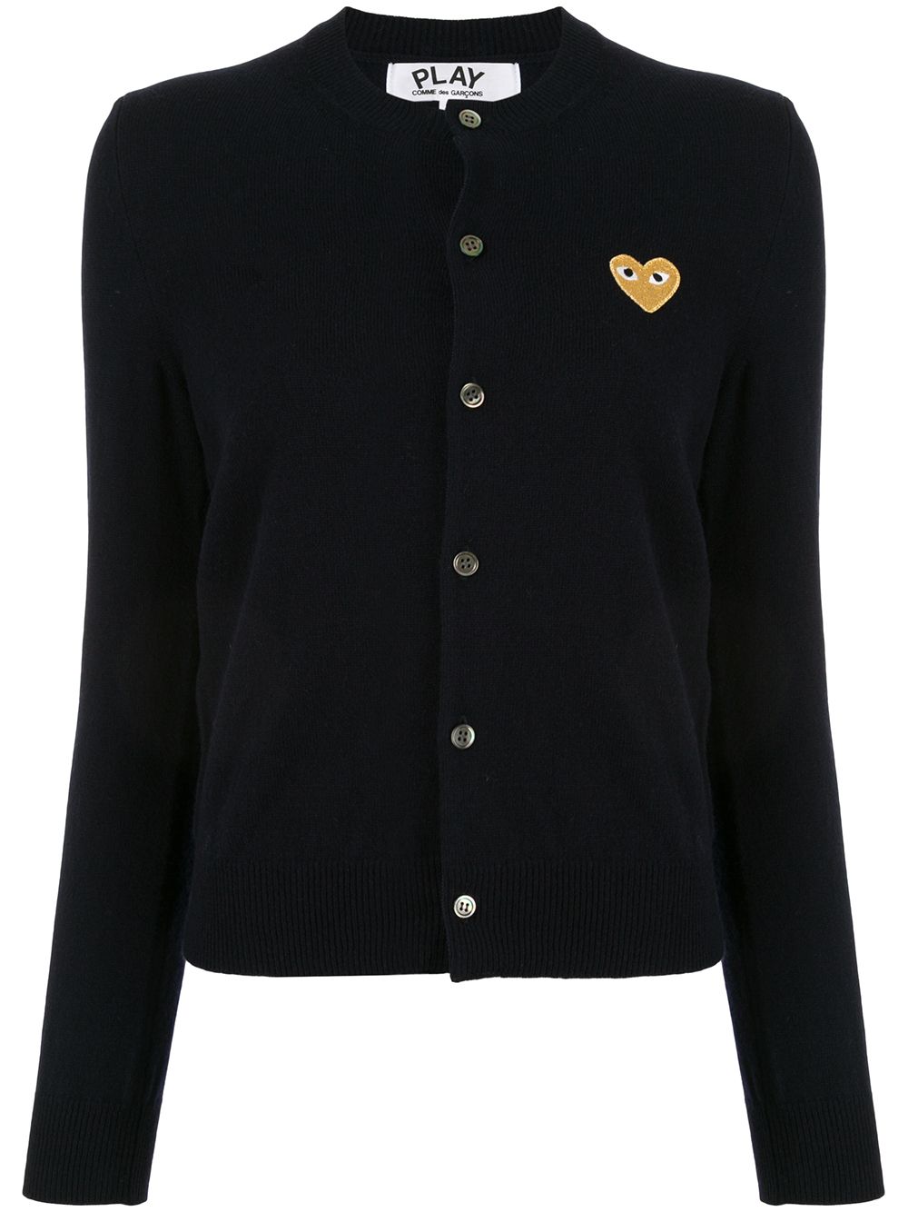 Comme Des Garçons Play embroidered heart patch cardigan - Blue von Comme Des Garçons Play