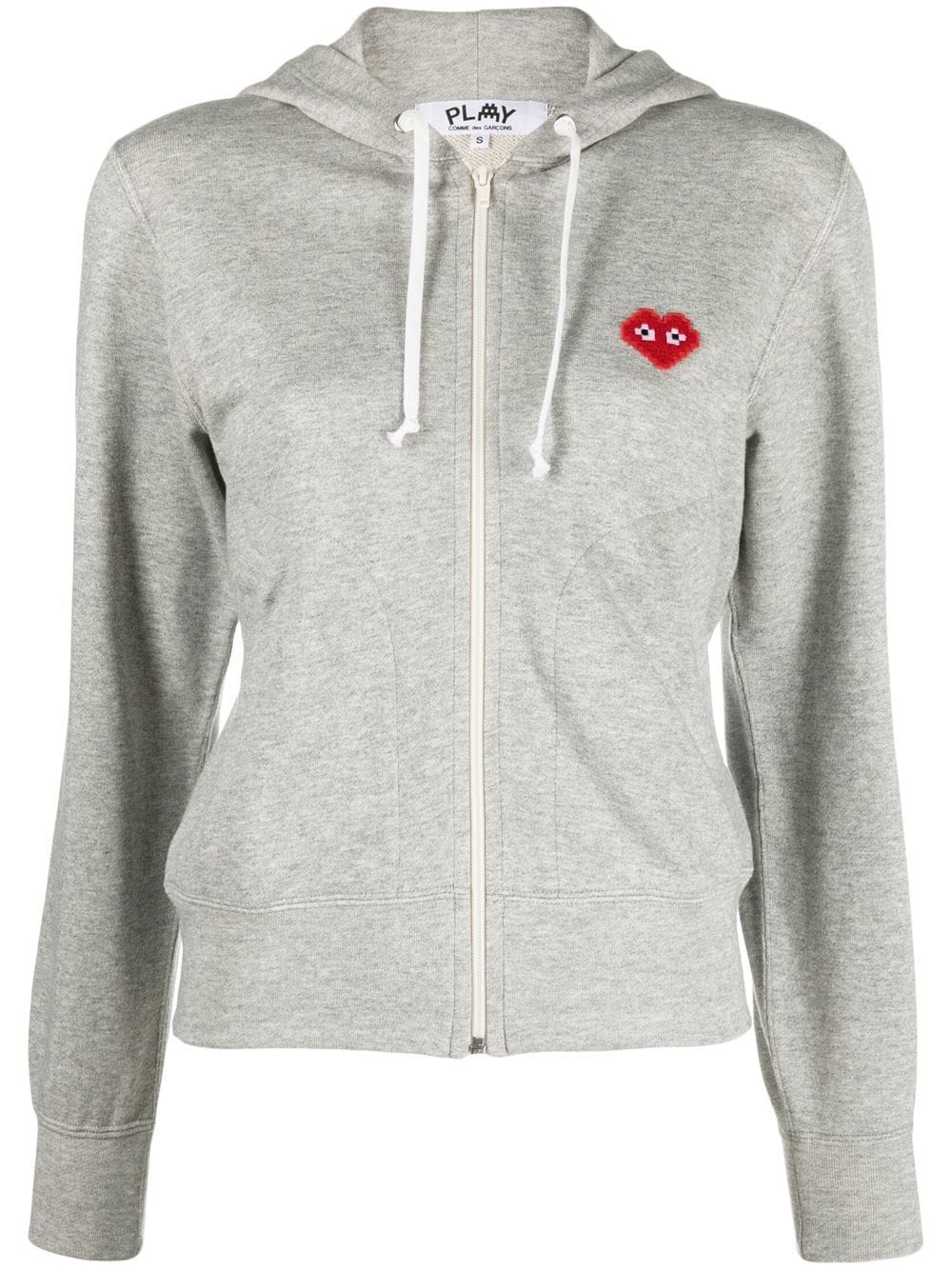 Comme Des Garçons Play embroidered heart zipped hoodie - Grey von Comme Des Garçons Play