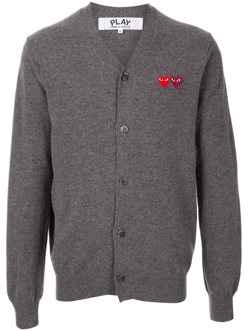 Comme Des Garçons Play embroidered logo cardigan - Grey von Comme Des Garçons Play