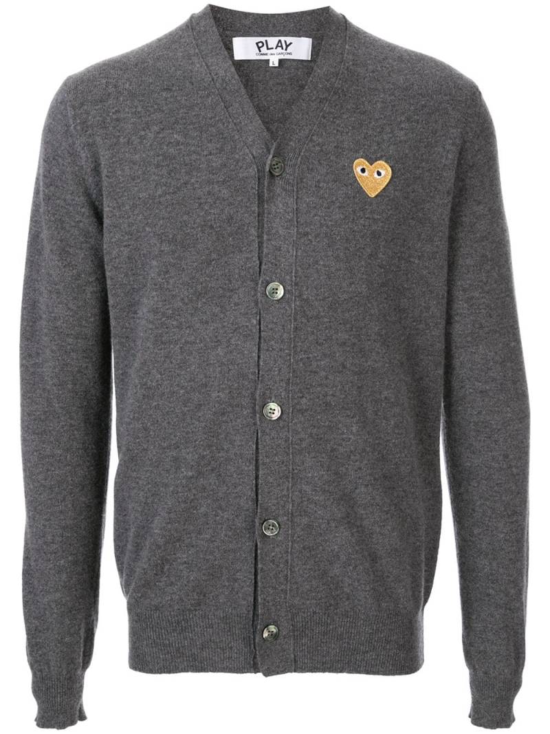 Comme Des Garçons Play embroidered logo cardigan - Grey von Comme Des Garçons Play