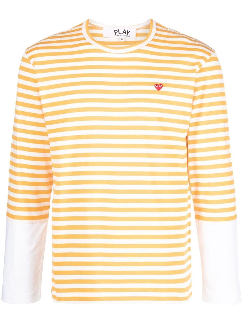 Comme Des Garçons Play embroidered-logo detail T-shirt - Yellow von Comme Des Garçons Play