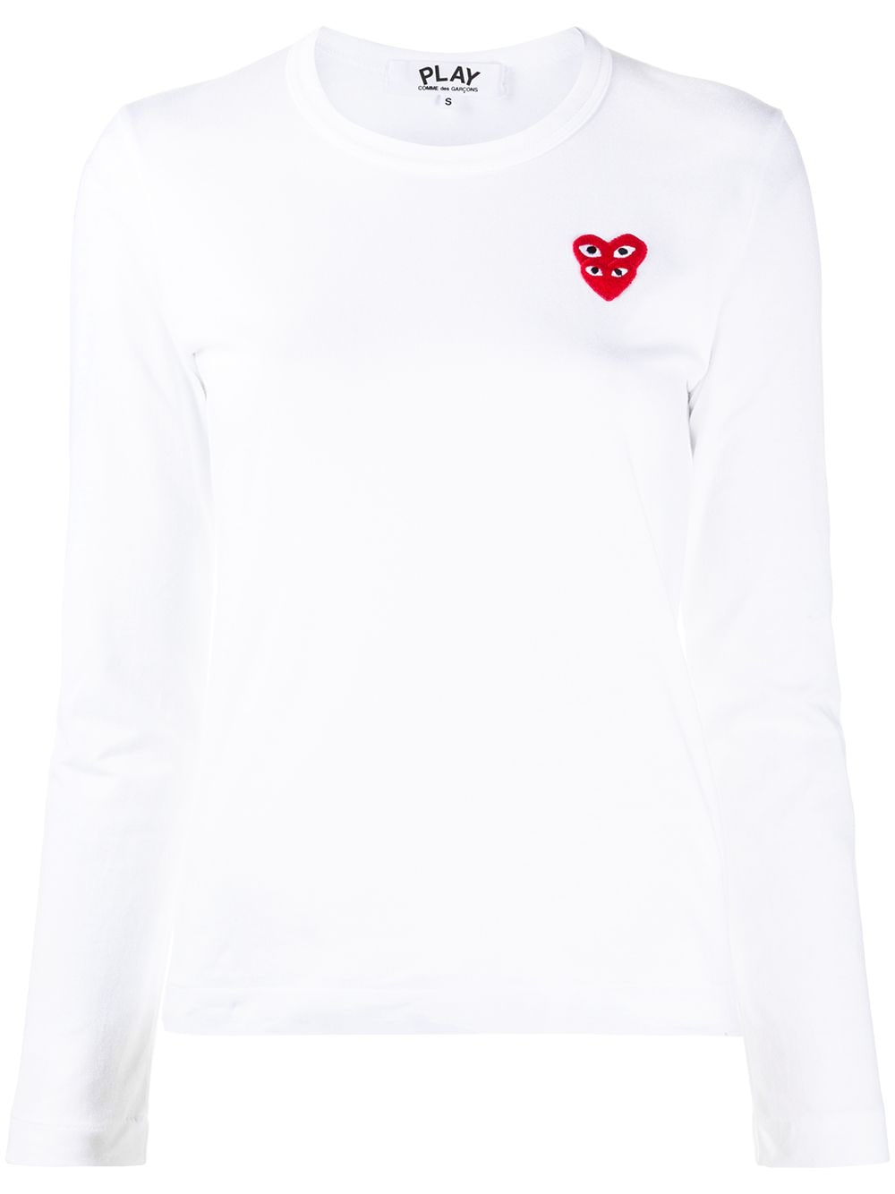 Comme Des Garçons Play embroidered-logo longsleeved top - White von Comme Des Garçons Play