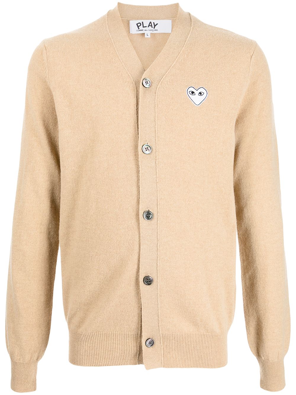 Comme Des Garçons Play embroidered-logo wool cardigan - Brown von Comme Des Garçons Play