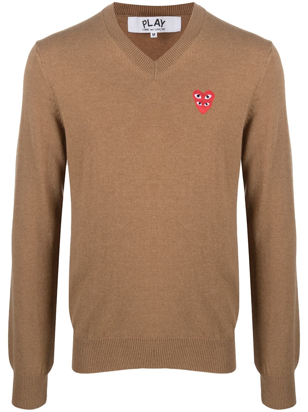 Comme Des Garçons Play fine knit sweater with logo patch - Neutrals von Comme Des Garçons Play