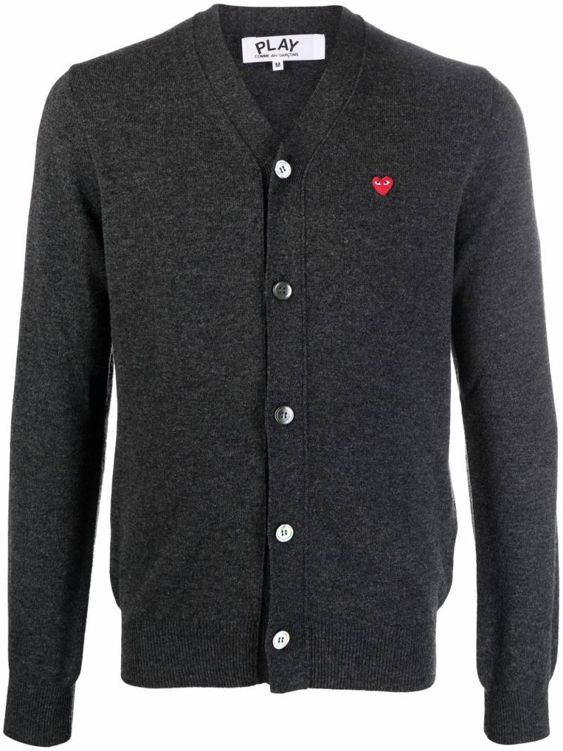 Comme Des Garçons Play fine-knit wool cardigan - Grey von Comme Des Garçons Play