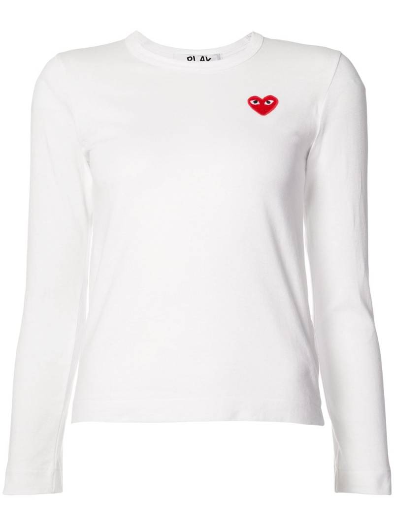 Comme Des Garçons Play heart logo T-shirt - White von Comme Des Garçons Play