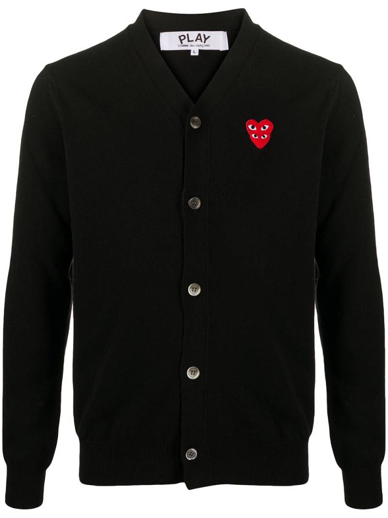 Comme Des Garçons Play heart logo button-down cardigan - Black von Comme Des Garçons Play