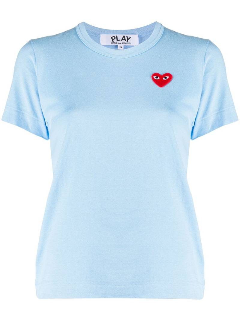 Comme Des Garçons Play heart logo embroidered T-shirt - Blue von Comme Des Garçons Play