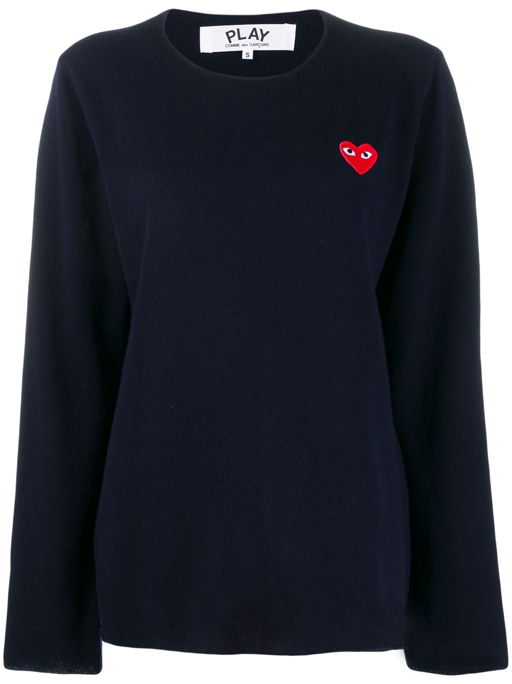 Comme Des Garçons Play heart logo patch sweater - Blue von Comme Des Garçons Play