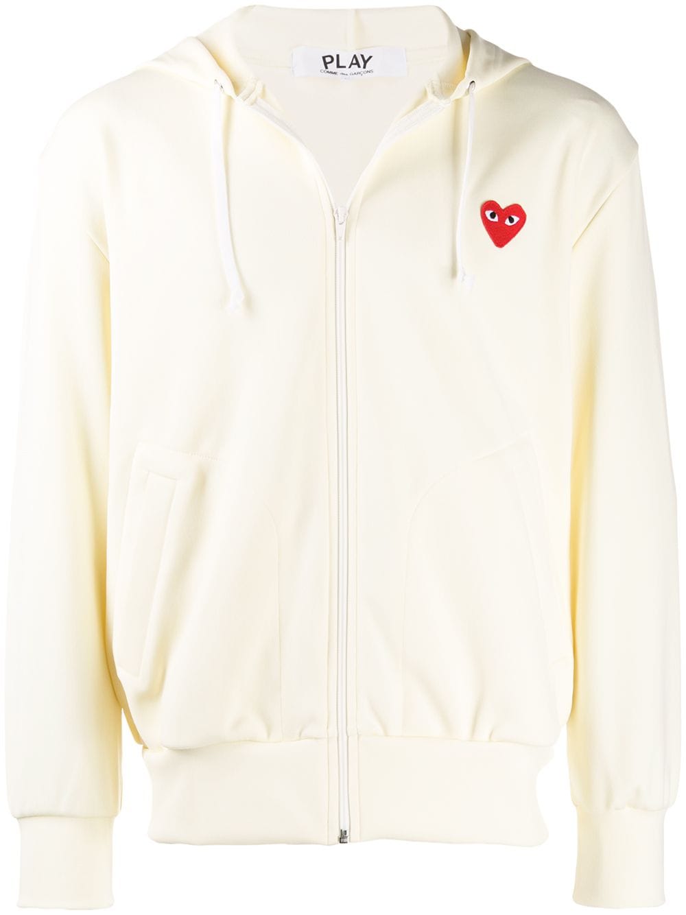 Comme Des Garçons Play heart logo zipped hoodie - White von Comme Des Garçons Play