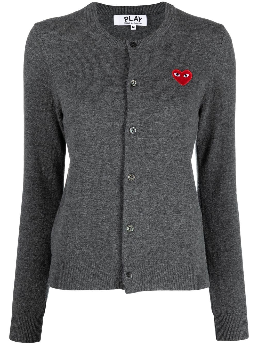 Comme Des Garçons Play heart-patch button-front cardigan - Grey von Comme Des Garçons Play