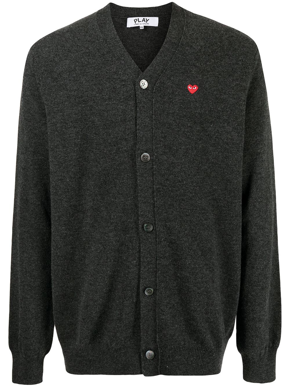 Comme Des Garçons Play heart patch cardigan - Grey von Comme Des Garçons Play