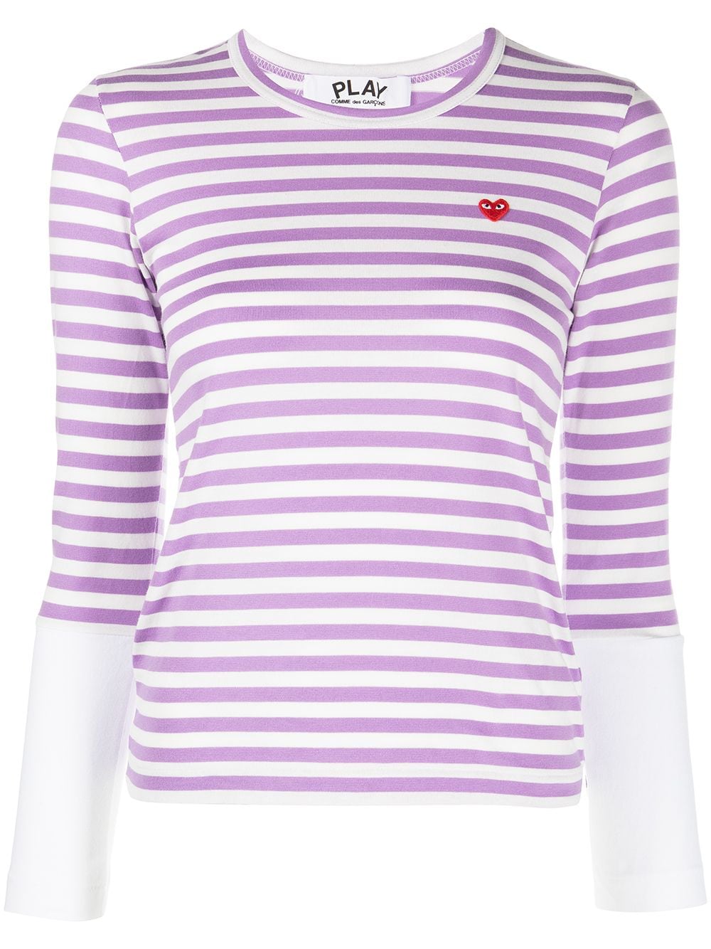 Comme Des Garçons Play heart-patch cotton T-shirt - Purple von Comme Des Garçons Play
