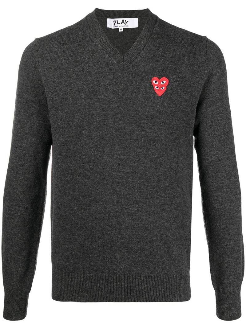 Comme Des Garçons Play heart patch jumper - Grey von Comme Des Garçons Play