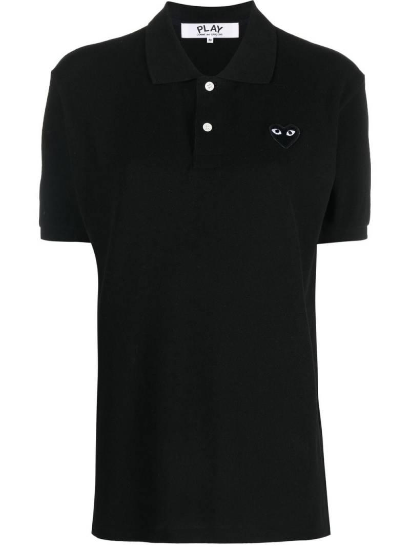 Comme Des Garçons Play heart-patch short-sleeved polo shirt - Black von Comme Des Garçons Play