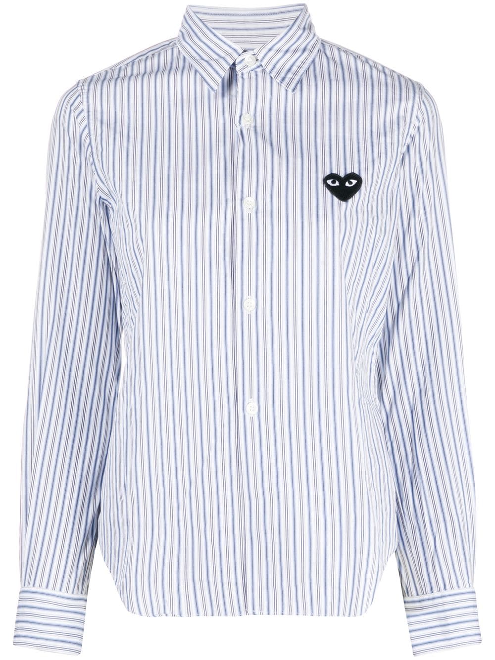 Comme Des Garçons Play heart-patch striped shirt - Blue von Comme Des Garçons Play