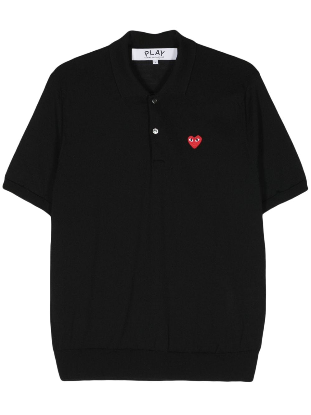 Comme Des Garçons Play heart-patch wool polo shirt - Black von Comme Des Garçons Play