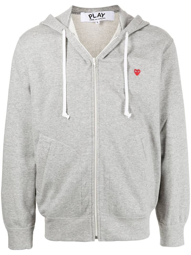 Comme Des Garçons Play heart patch zip-up hoodie - Grey von Comme Des Garçons Play