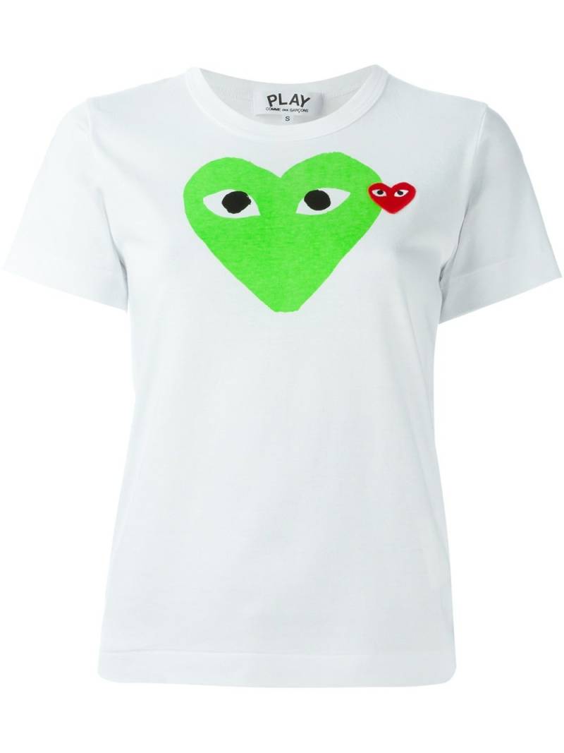 Comme Des Garçons Play heart print T-shirt - White von Comme Des Garçons Play