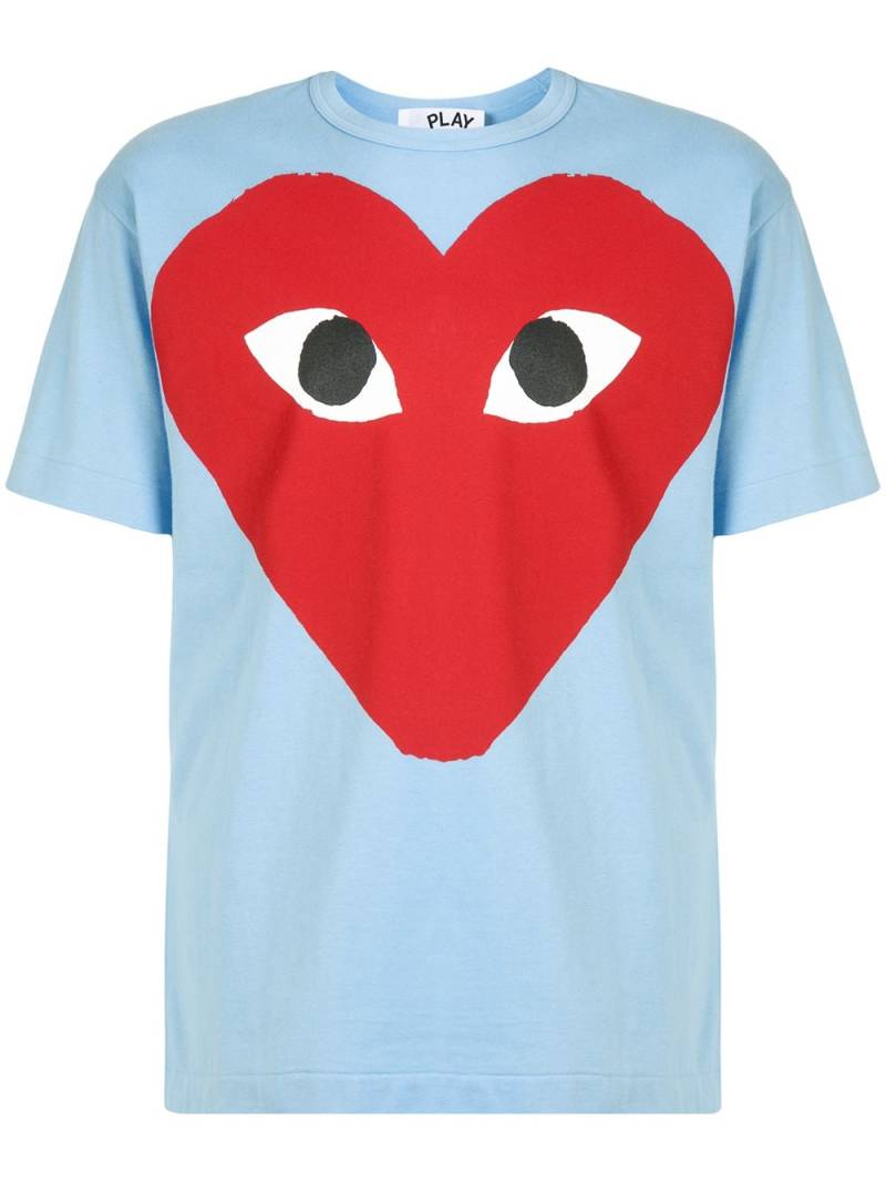 Comme Des Garçons Play heart print crewneck T-shirt - Blue von Comme Des Garçons Play