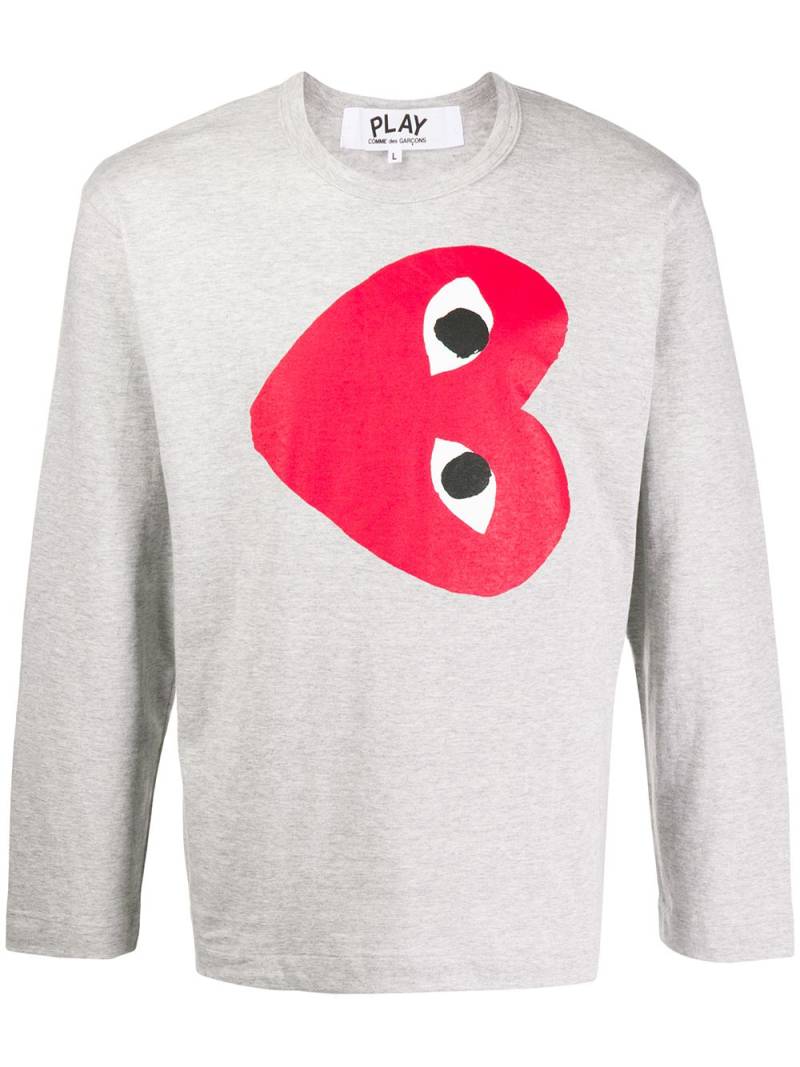 Comme Des Garçons Play heart print sweatshirt - Grey von Comme Des Garçons Play