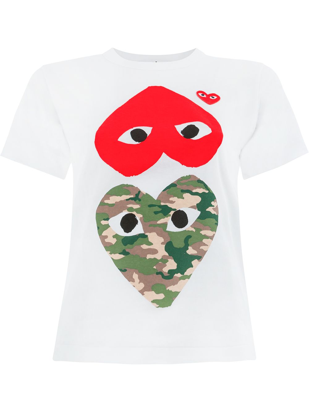 Comme Des Garçons Play hearts print T-shirt - White von Comme Des Garçons Play