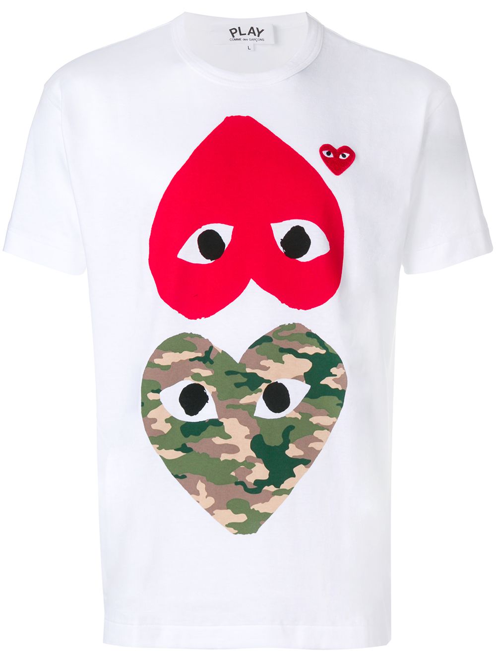 Comme Des Garçons Play hearts print T-shirt - White von Comme Des Garçons Play