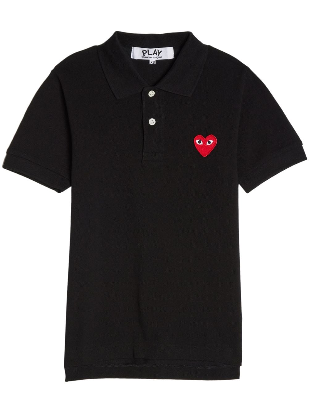 Comme Des Garçons Play logo-appliqué piqué cotton polo shirt - Black von Comme Des Garçons Play