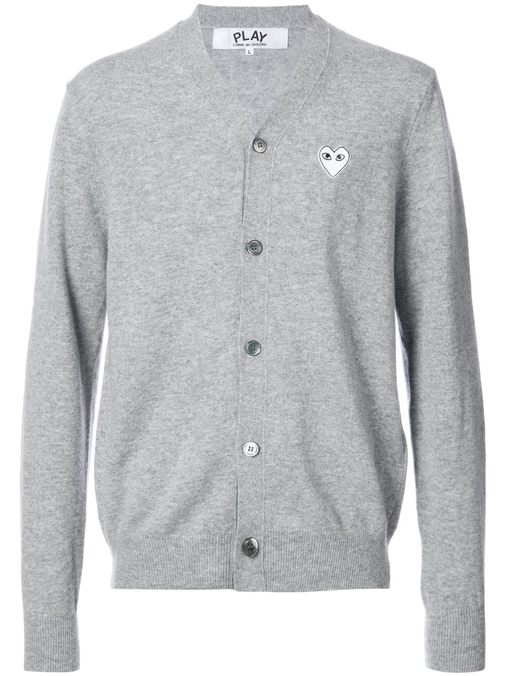 Comme Des Garçons Play logo badge cardigan - Grey von Comme Des Garçons Play