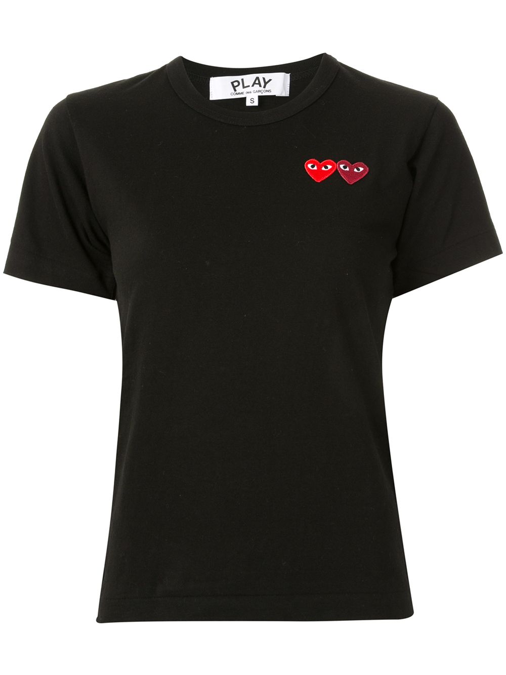 Comme Des Garçons Play logo embroidered crew neck T-shirt - Black von Comme Des Garçons Play