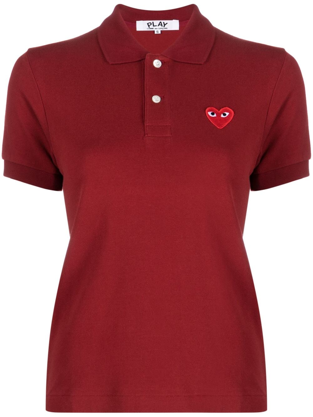 Comme Des Garçons Play logo embroidered cropped polo shirt von Comme Des Garçons Play