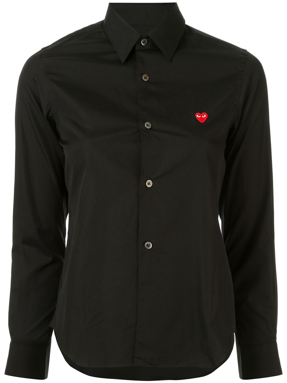 Comme Des Garçons logo embroidered plain shirt - Black von Comme Des Garçons