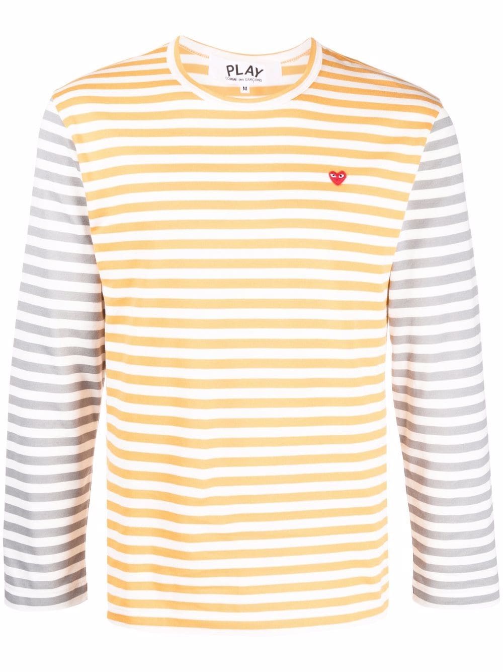 Comme Des Garçons Play logo-embroidered striped T-shirt - Orange von Comme Des Garçons Play