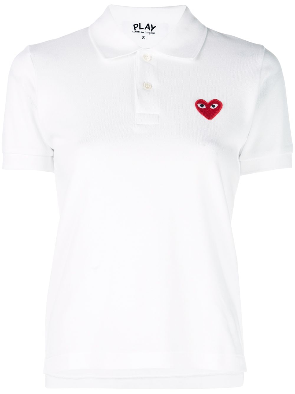 Comme Des Garçons Play logo heart polo shirt - White von Comme Des Garçons Play