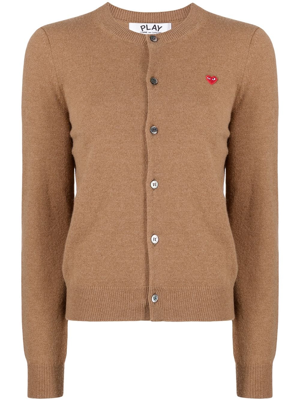 Comme Des Garçons Play logo-patch buttoned-up cardigan - Brown von Comme Des Garçons Play