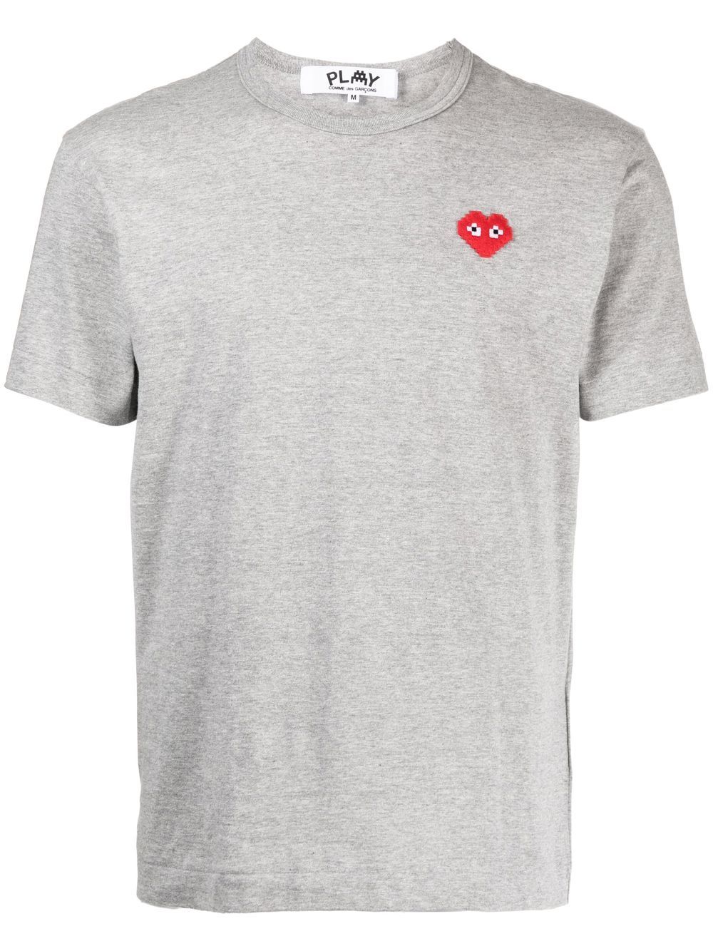 Comme Des Garçons logo-patch cotton T-shirt - Grey von Comme Des Garçons