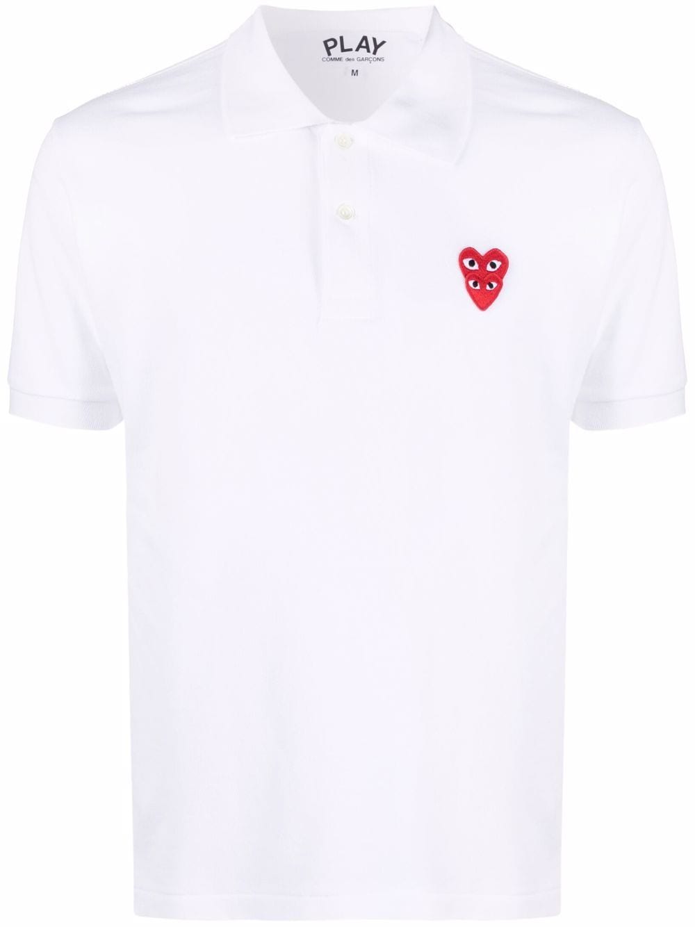Comme Des Garçons Play logo-patch cotton polo shirt - White von Comme Des Garçons Play
