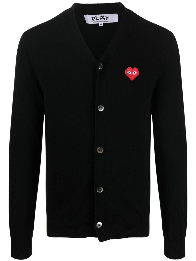 Comme Des Garçons Play logo-patch fine-knit cardigan - Black von Comme Des Garçons Play