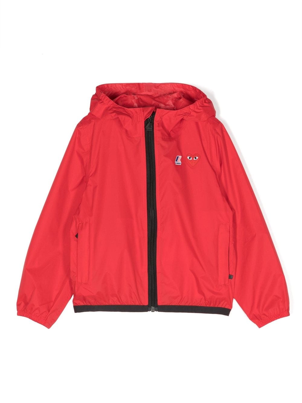 Comme Des Garçons Play Kids logo-patch hooded jacket - Red von Comme Des Garçons Play Kids