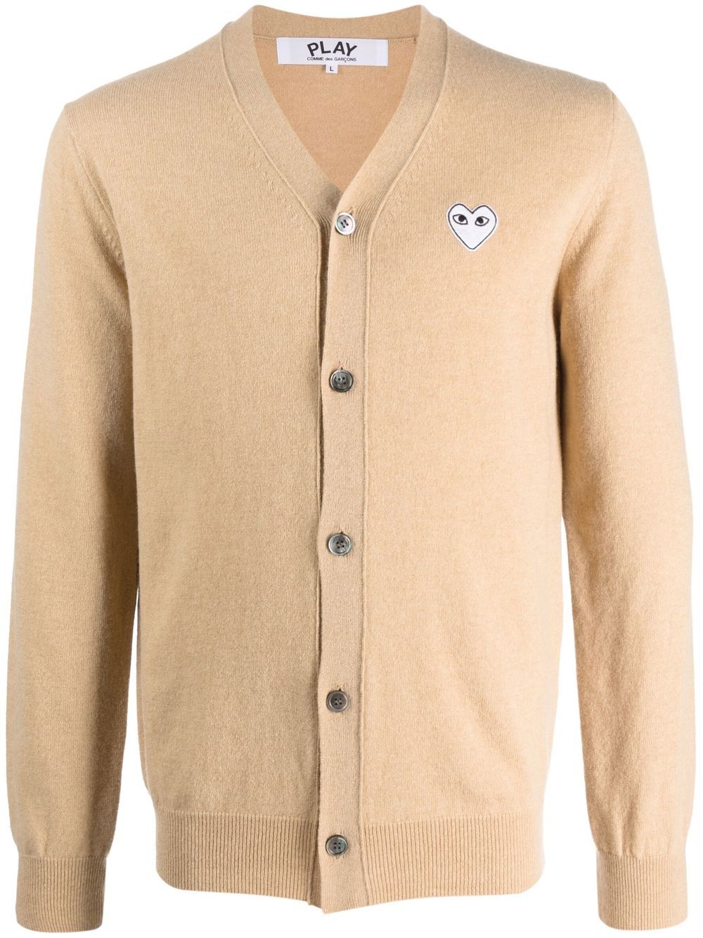 Comme Des Garçons Play logo-patch knit cardigan - Neutrals von Comme Des Garçons Play