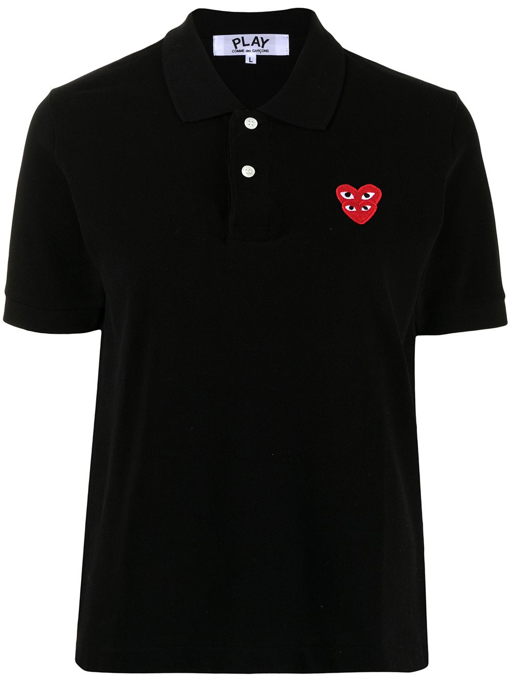 Comme Des Garçons Play logo-patch polo shirt - Black von Comme Des Garçons Play